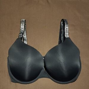 Victoria's Secret Tshirt Bra Full Coverage , Push Up. Logo Sparkle Straps 34DD